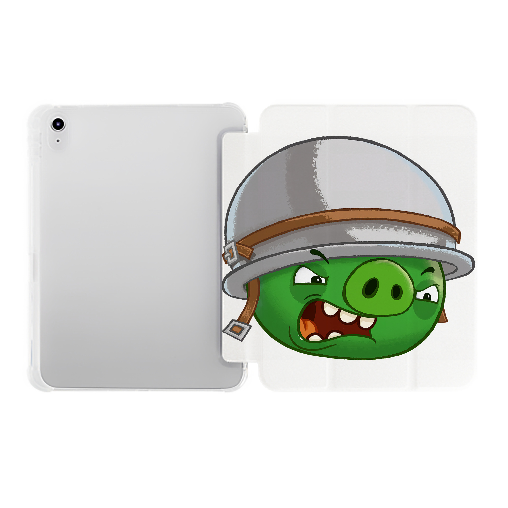 （画像用） Angry Birds アングリーバード IPad ケース ペン収納付き 三つ折りスタンド PUレザー×シリコン 対応機種9.5/10.5/10.9インチ